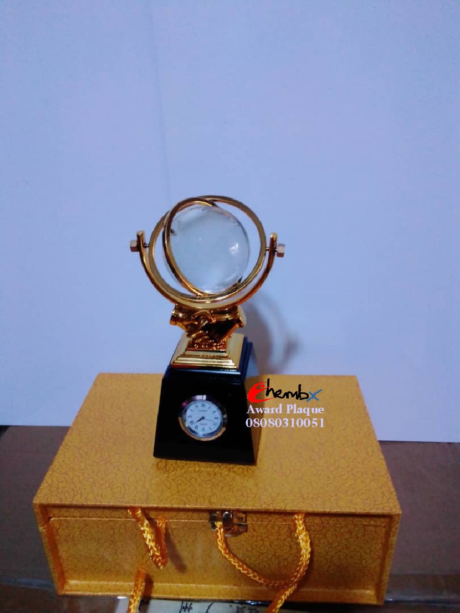 Corporate crystal trophy for recognition events in Ghana